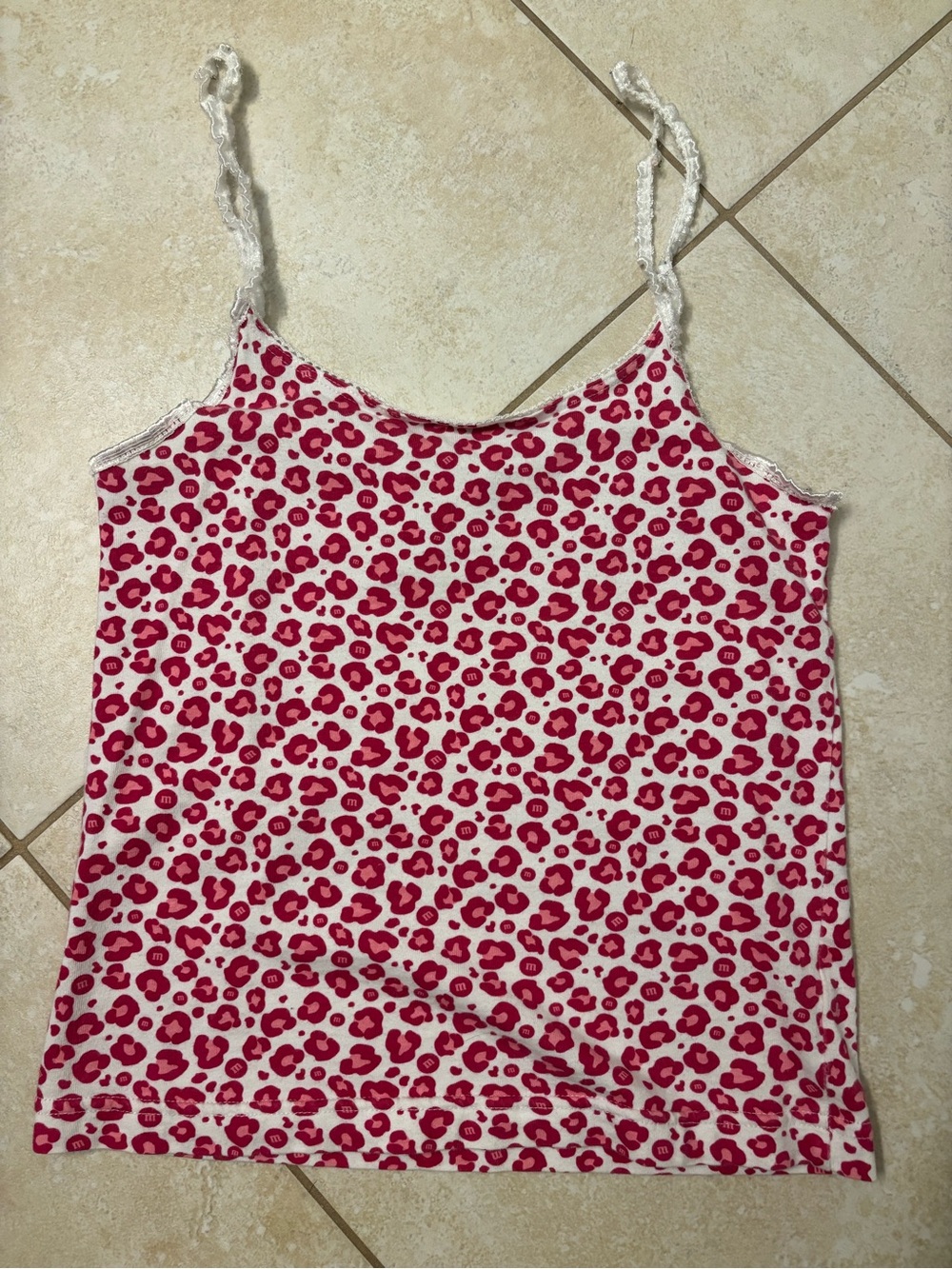 M&M'S Pink Leopard Print Lace-Trim Camisole